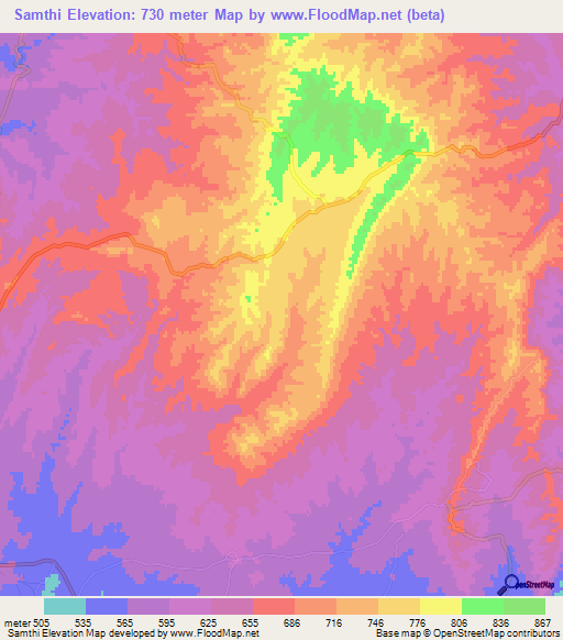 Samthi,Pakistan Elevation Map