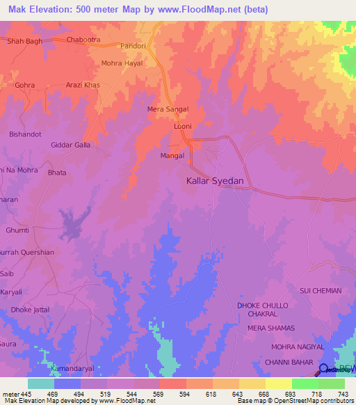 Mak,Pakistan Elevation Map