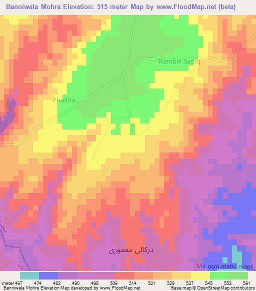 Banniwala Mohra,Pakistan Elevation Map