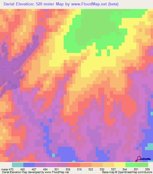 Darial,Pakistan Elevation Map