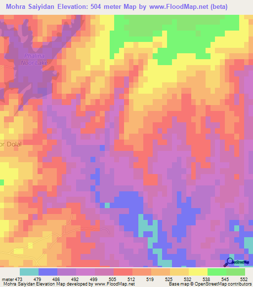 Mohra Saiyidan,Pakistan Elevation Map