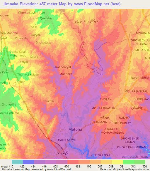 Umnaka,Pakistan Elevation Map