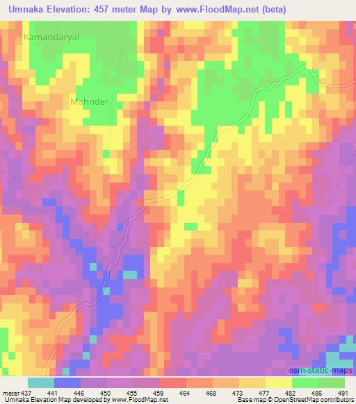 Umnaka,Pakistan Elevation Map