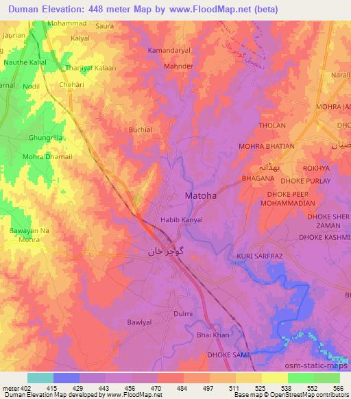Duman,Pakistan Elevation Map