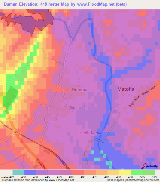 Duman,Pakistan Elevation Map