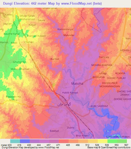 Dungi,Pakistan Elevation Map