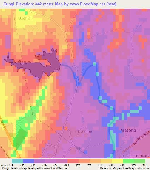 Dungi,Pakistan Elevation Map