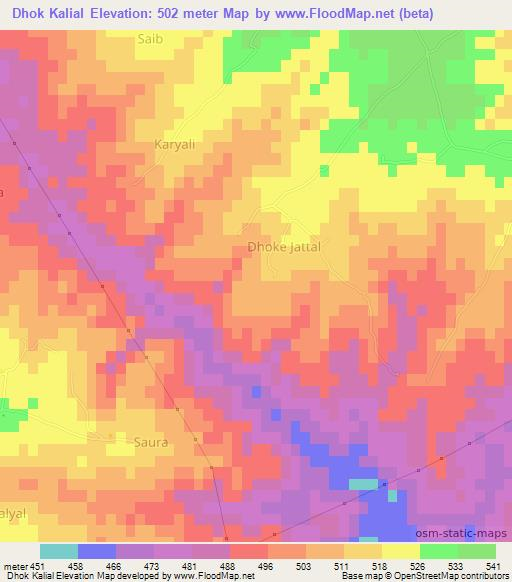 Dhok Kalial,Pakistan Elevation Map