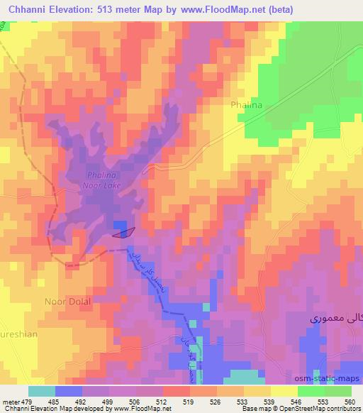 Chhanni,Pakistan Elevation Map