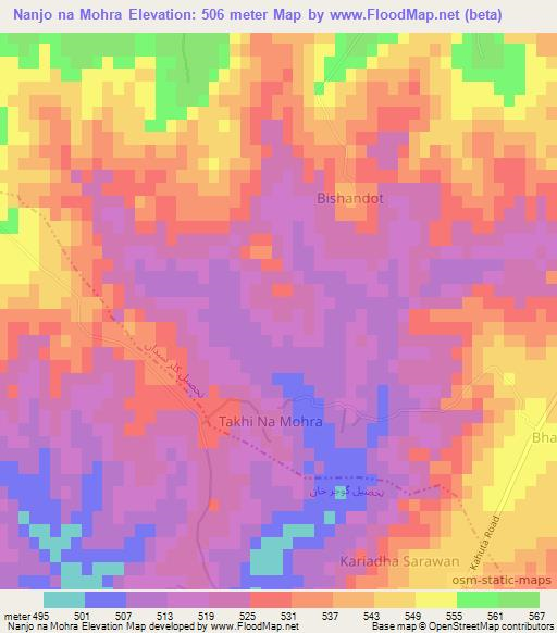 Nanjo na Mohra,Pakistan Elevation Map