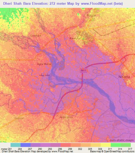 Dheri Shah Bara,Pakistan Elevation Map