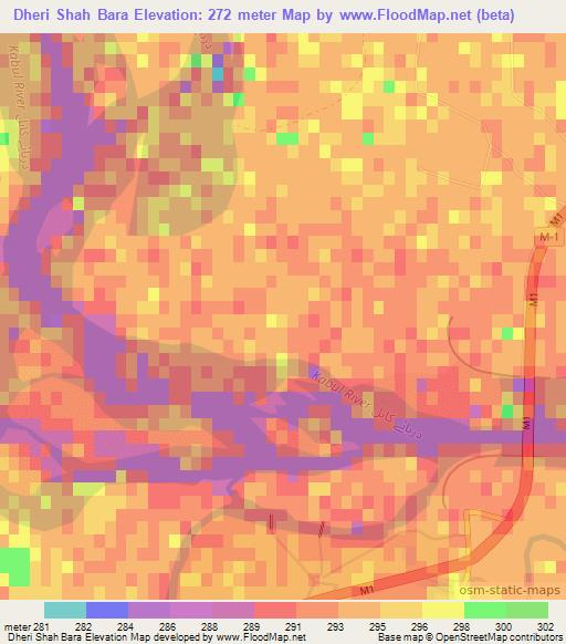 Dheri Shah Bara,Pakistan Elevation Map