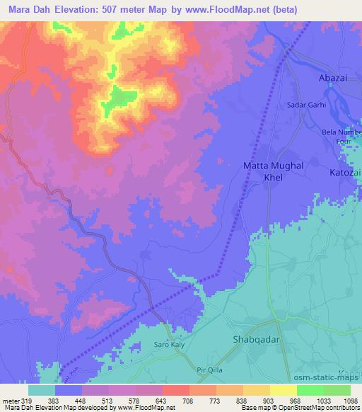 Mara Dah,Pakistan Elevation Map