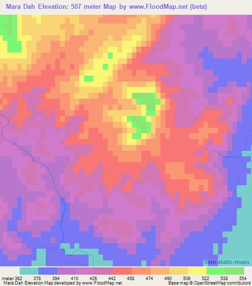 Mara Dah,Pakistan Elevation Map