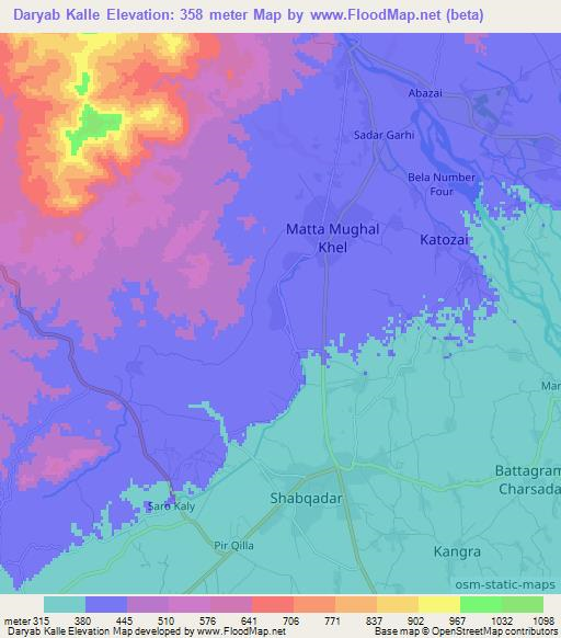 Daryab Kalle,Pakistan Elevation Map