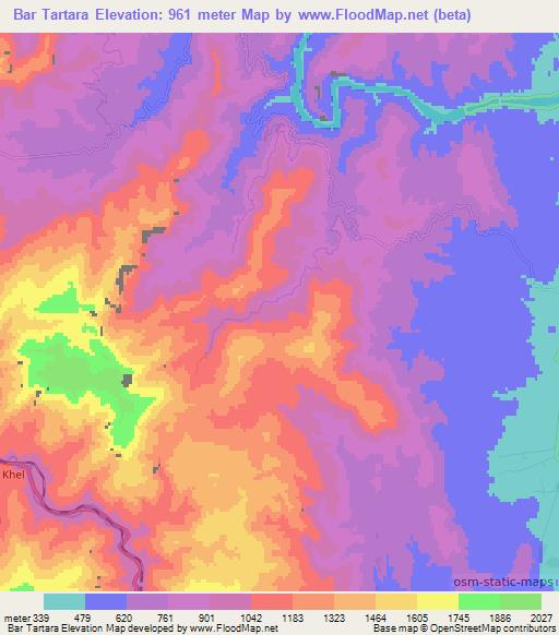 Bar Tartara,Pakistan Elevation Map