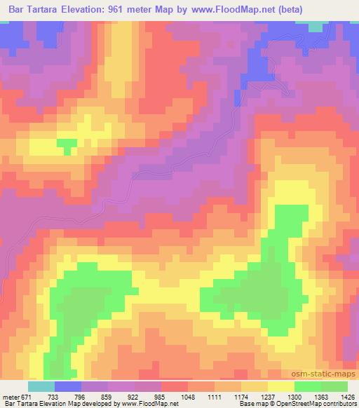 Bar Tartara,Pakistan Elevation Map