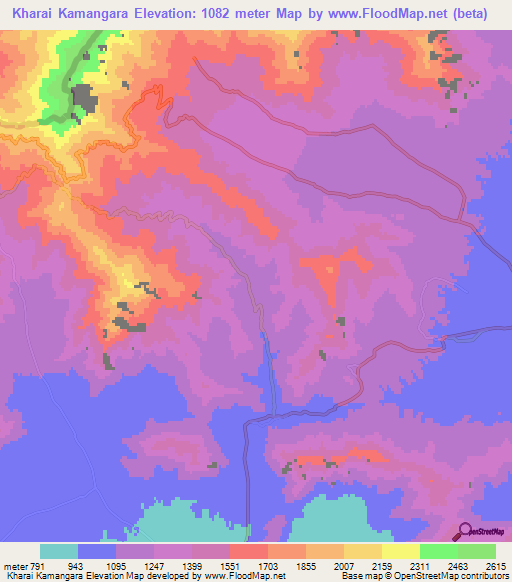 Kharai Kamangara,Pakistan Elevation Map