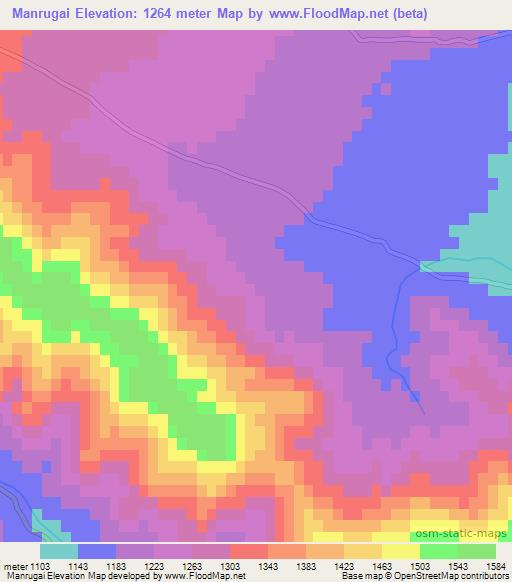 Manrugai,Pakistan Elevation Map