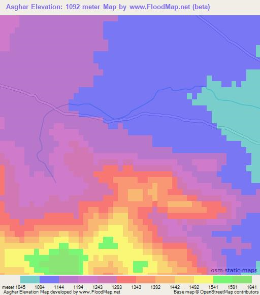 Asghar,Pakistan Elevation Map