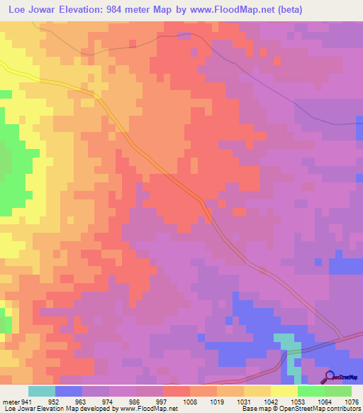 Loe Jowar,Pakistan Elevation Map