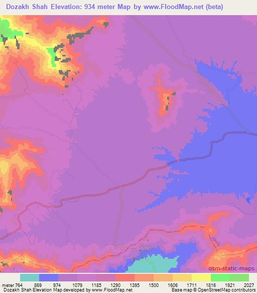 Dozakh Shah,Pakistan Elevation Map