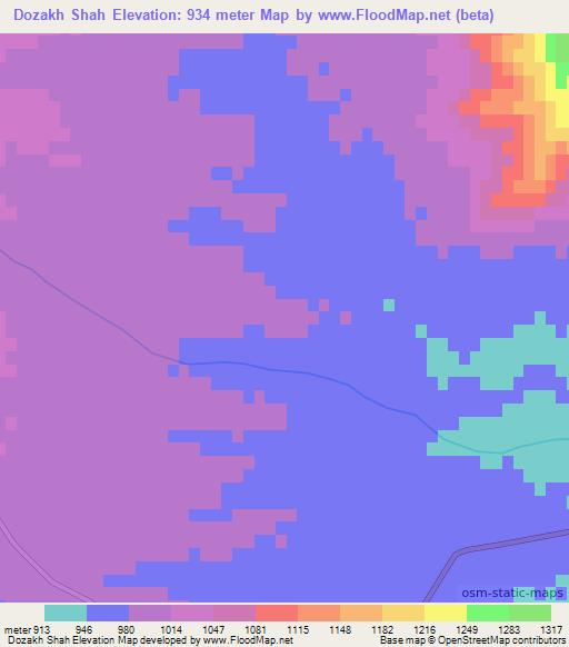 Dozakh Shah,Pakistan Elevation Map