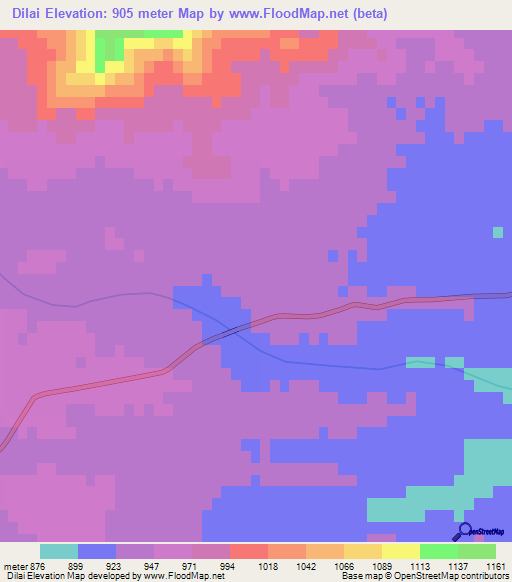 Dilai,Pakistan Elevation Map