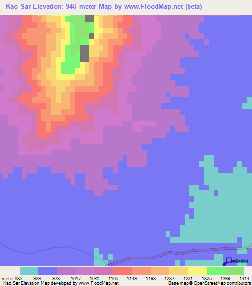 Kao Sar,Pakistan Elevation Map