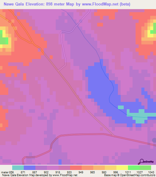 Nawe Qala,Pakistan Elevation Map