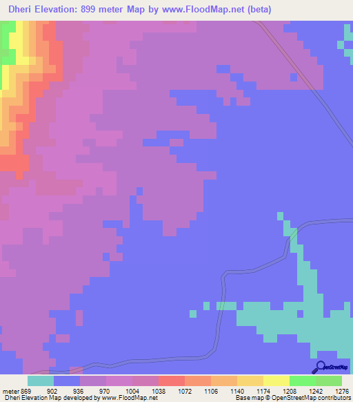 Dheri,Pakistan Elevation Map