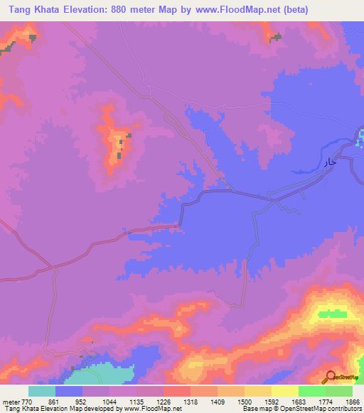 Tang Khata,Pakistan Elevation Map