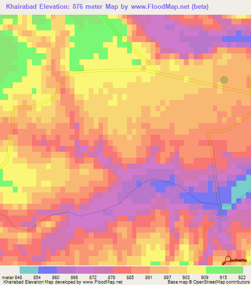 Khairabad,Pakistan Elevation Map