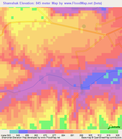 Shamshak,Pakistan Elevation Map