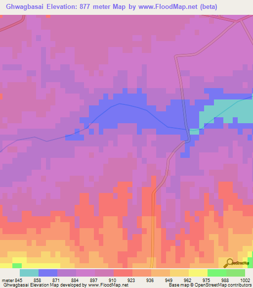 Ghwagbasai,Pakistan Elevation Map