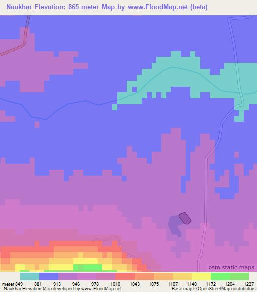 Naukhar,Pakistan Elevation Map