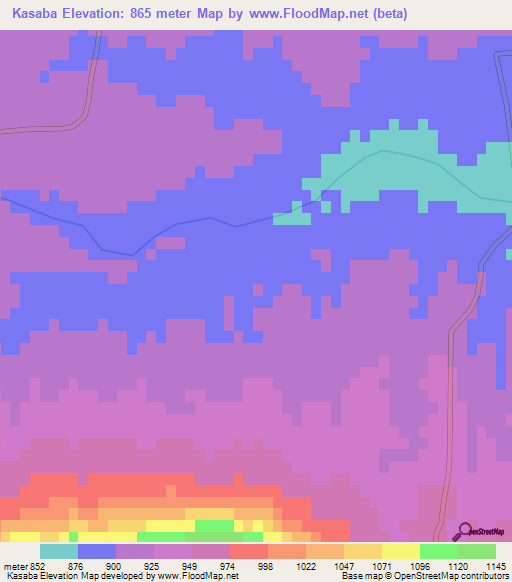 Kasaba,Pakistan Elevation Map