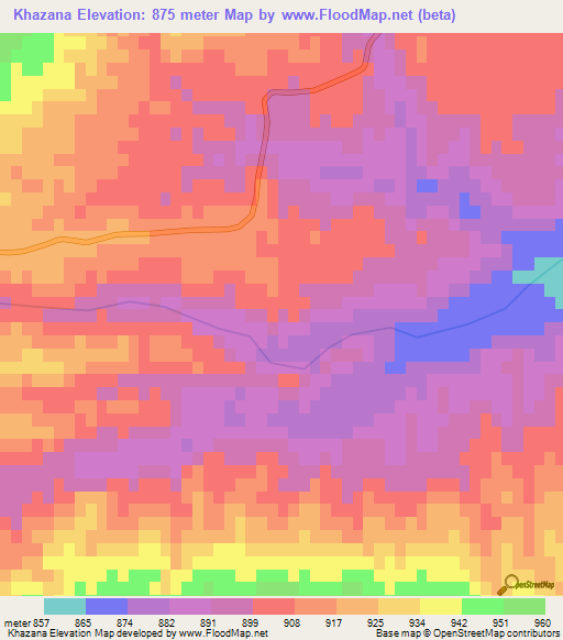 Khazana,Pakistan Elevation Map