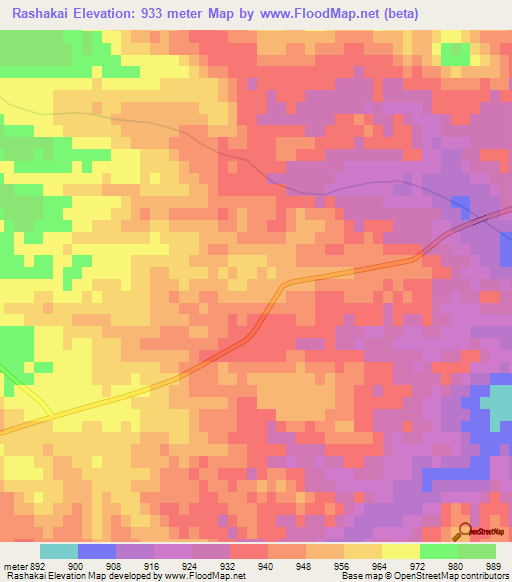 Rashakai,Pakistan Elevation Map