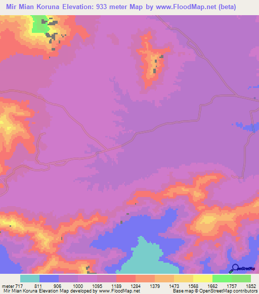 Mir Mian Koruna,Pakistan Elevation Map