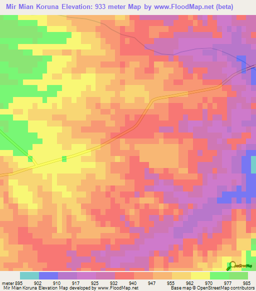 Mir Mian Koruna,Pakistan Elevation Map