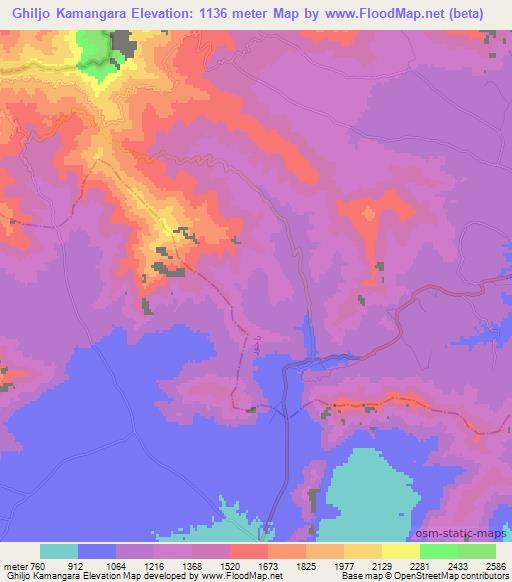 Ghiljo Kamangara,Pakistan Elevation Map