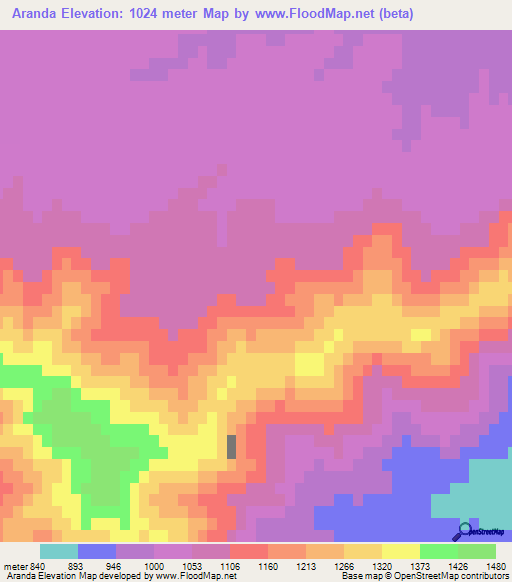 Aranda,Pakistan Elevation Map