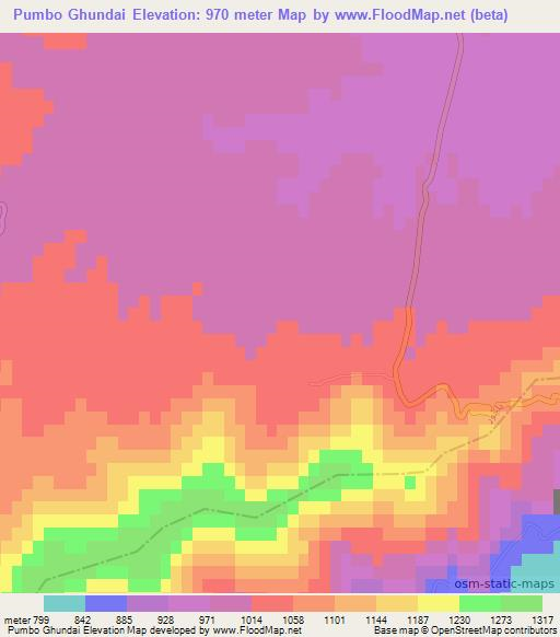 Pumbo Ghundai,Pakistan Elevation Map