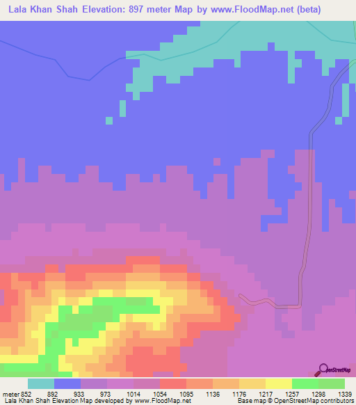 Lala Khan Shah,Pakistan Elevation Map