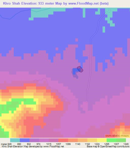 Khro Shah,Pakistan Elevation Map