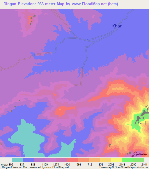 Dingan,Pakistan Elevation Map