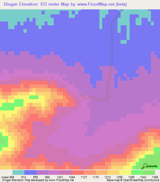 Dingan,Pakistan Elevation Map