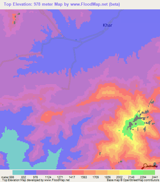 Top,Pakistan Elevation Map