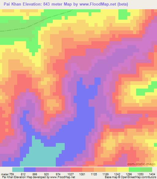 Pai Khan,Pakistan Elevation Map